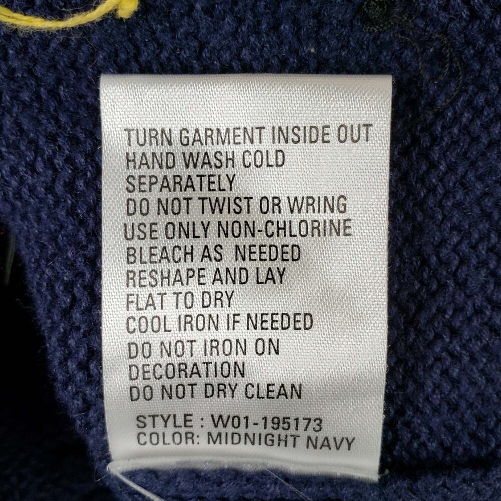 Vtg Northern Isles Cardigan Sweater Blue Embroidered Teacher Calendar Medium - Picture 10 of 12